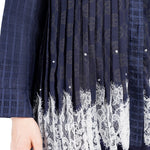 Intertwined Lace Beaded Shirt - Navy
