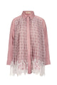 Intertwined Lace Beaded Shirt - Pink