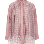 Intertwined Lace Beaded Shirt - Pink