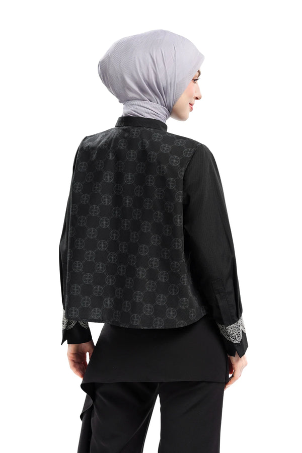 Intertwined Lace Shirt - Black