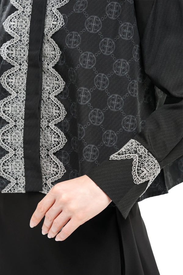 Intertwined Lace Shirt - Black