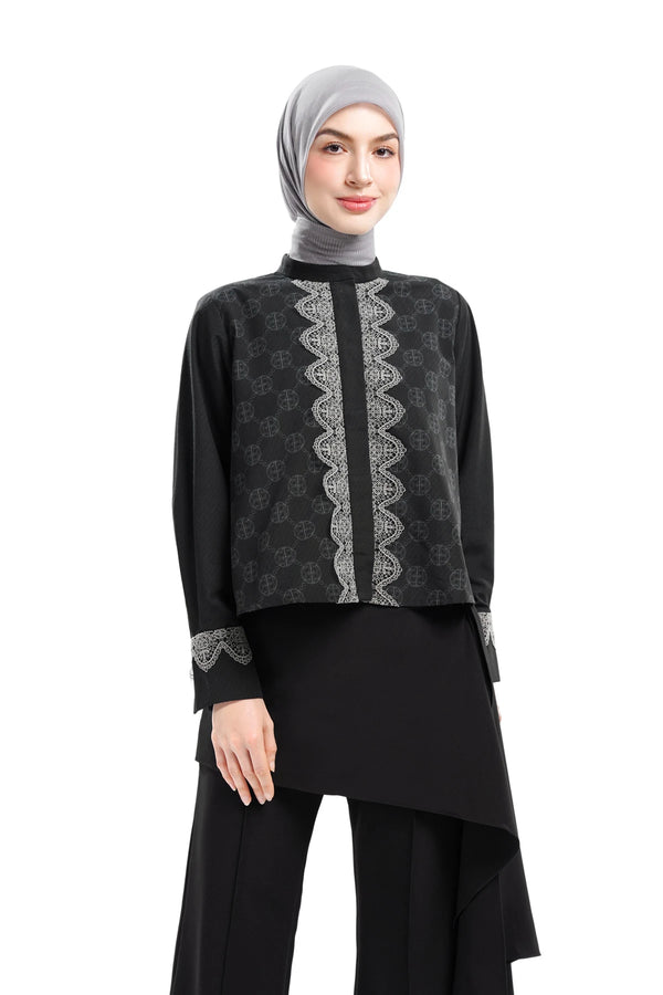 Intertwined Lace Shirt - Black