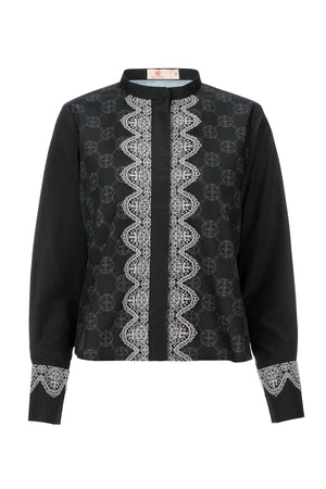 Intertwined Lace Shirt - Black