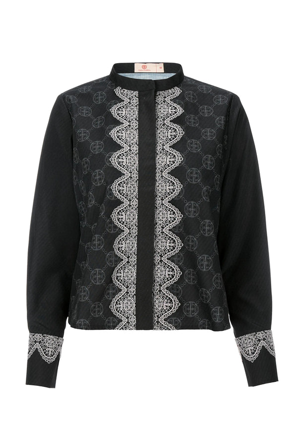 Intertwined Lace Shirt - Black