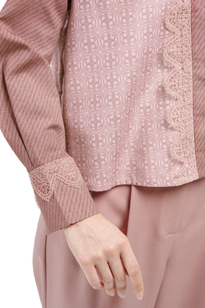 Intertwined Lace Shirt - Peachy Pink