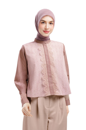 Intertwined Lace Shirt - Peachy Pink