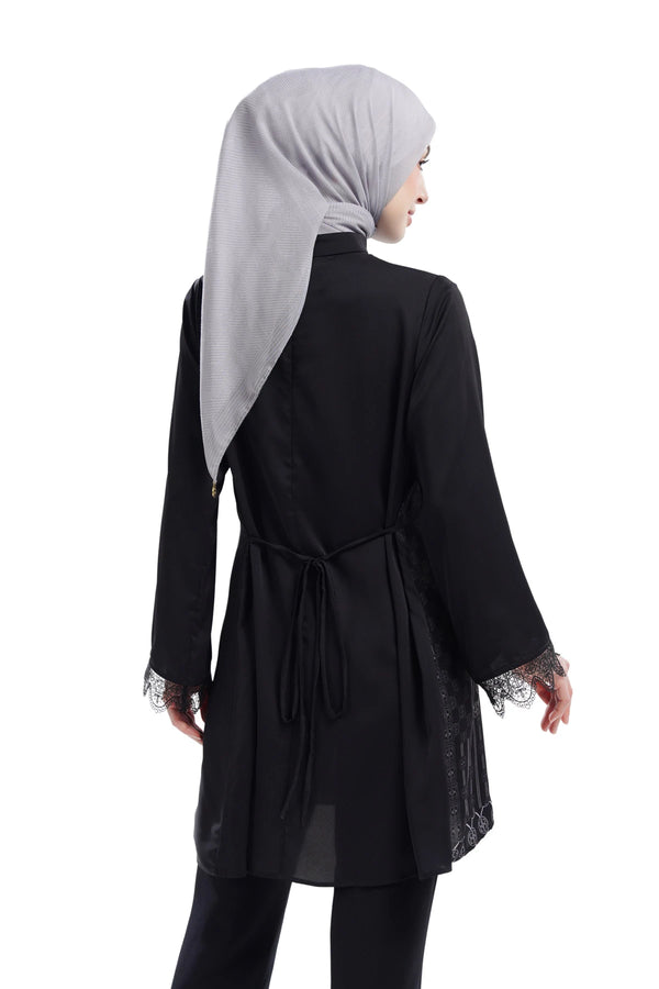 Intertwined Lace Tunic - Black