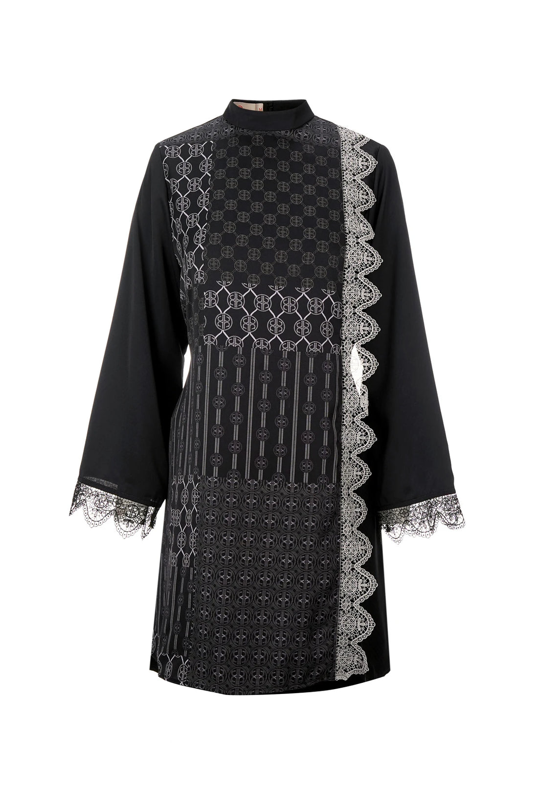 Intertwined Lace Tunic - Black