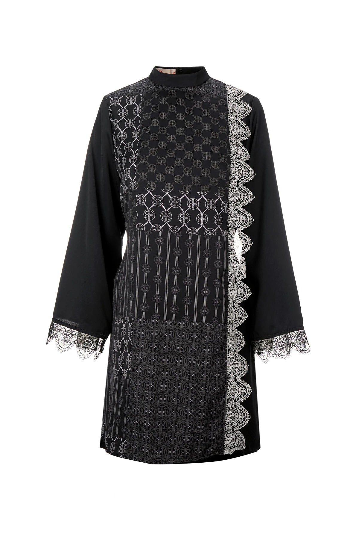 Intertwined Lace Tunic - Black