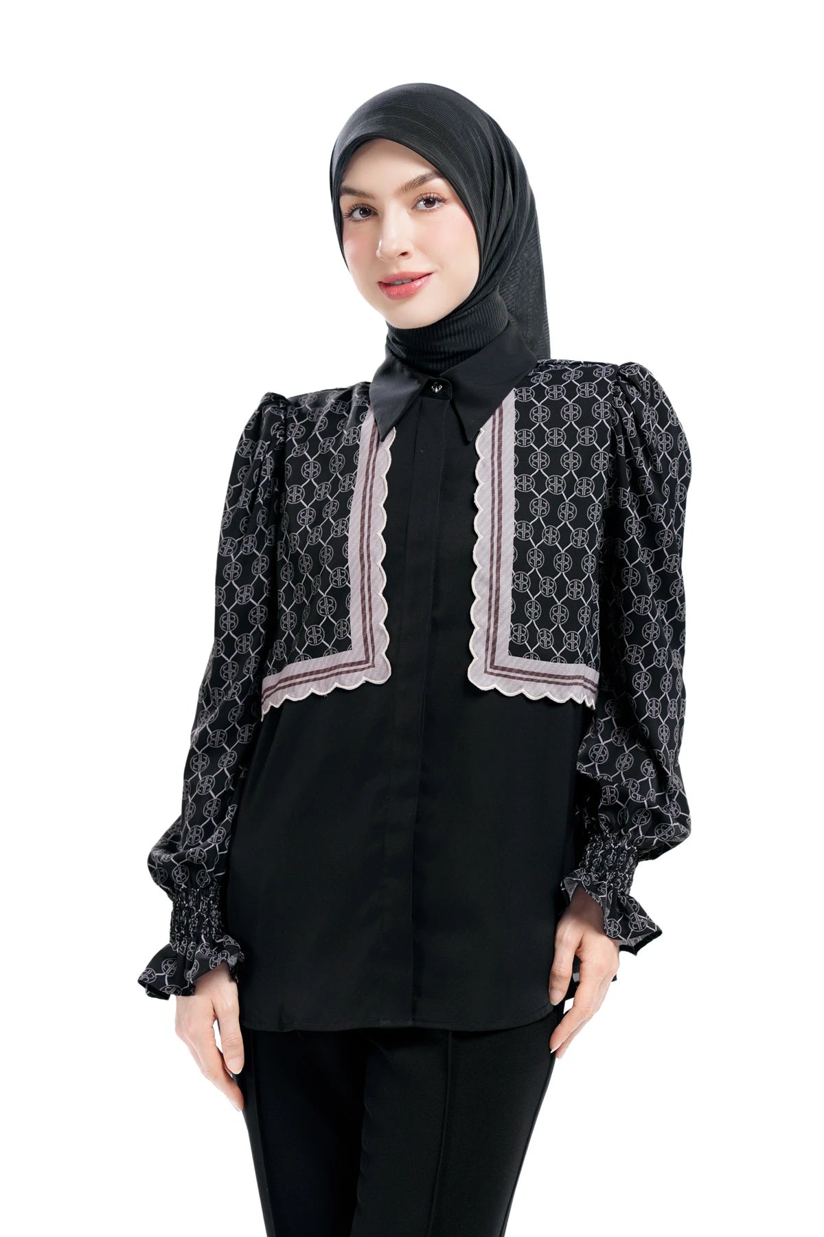 Intertwined Layered Shirt - Black
