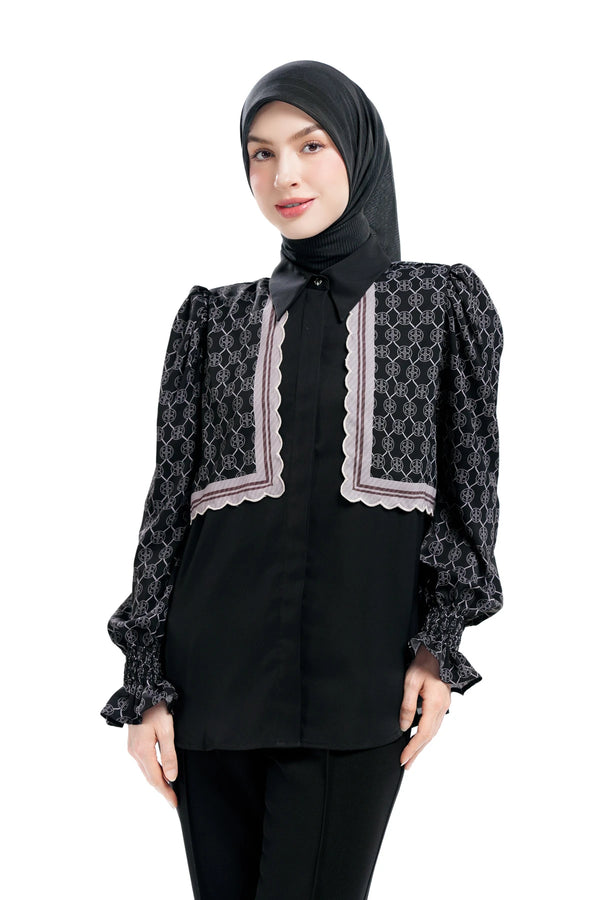 Intertwined Layered Shirt - Black