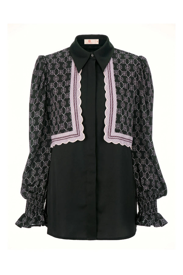 Intertwined Layered Shirt - Black