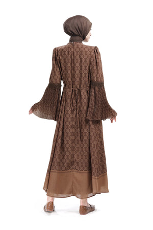 Intertwined Loose Dress - Brown