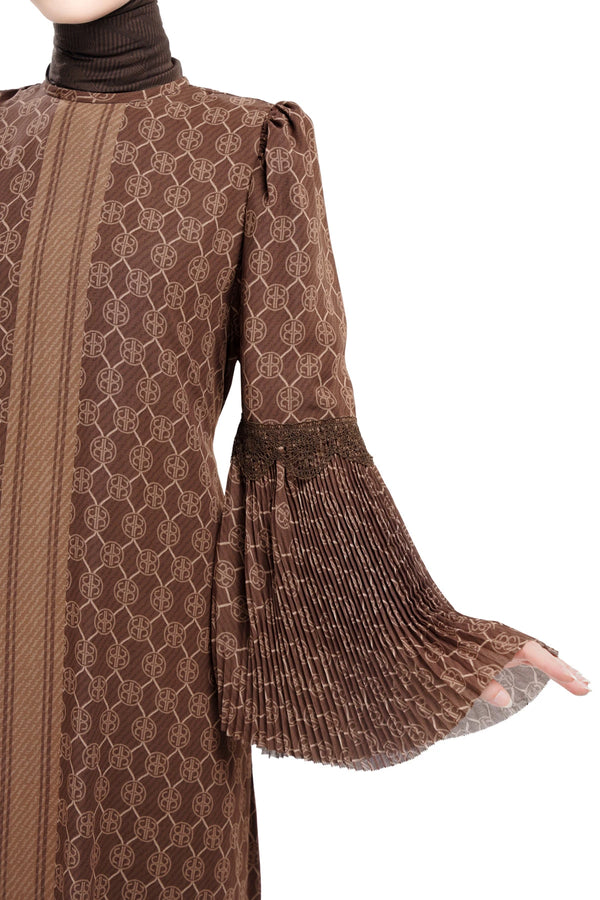 Intertwined Loose Dress - Brown