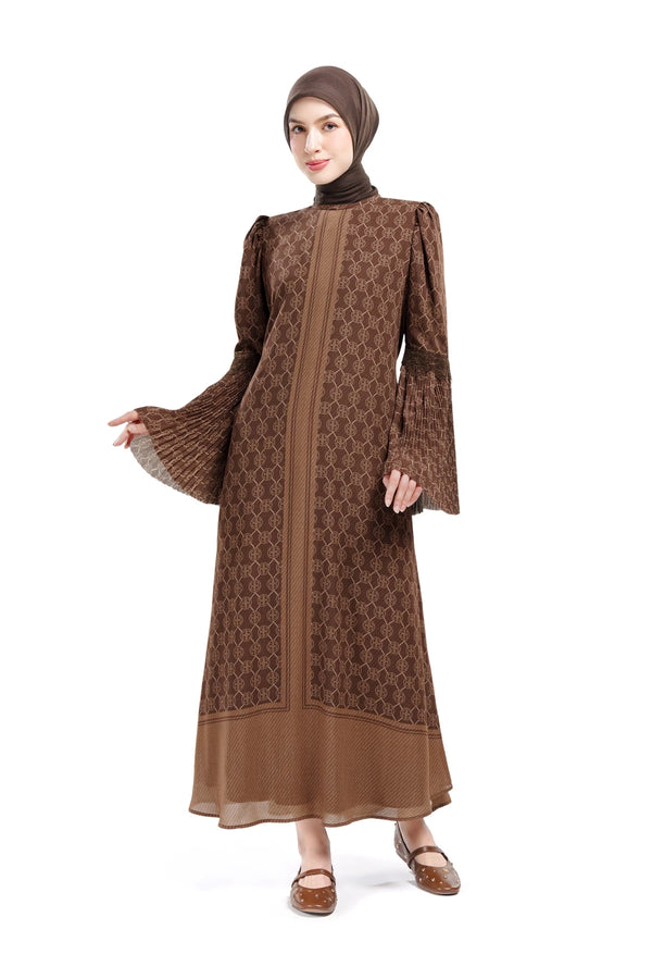 Intertwined Loose Dress - Brown
