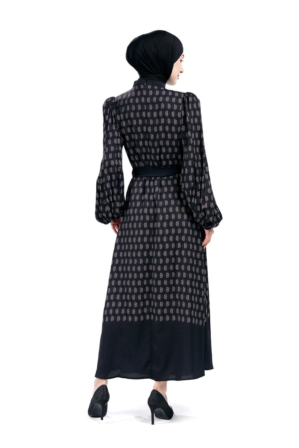 Intertwined Pleated Dress - Black