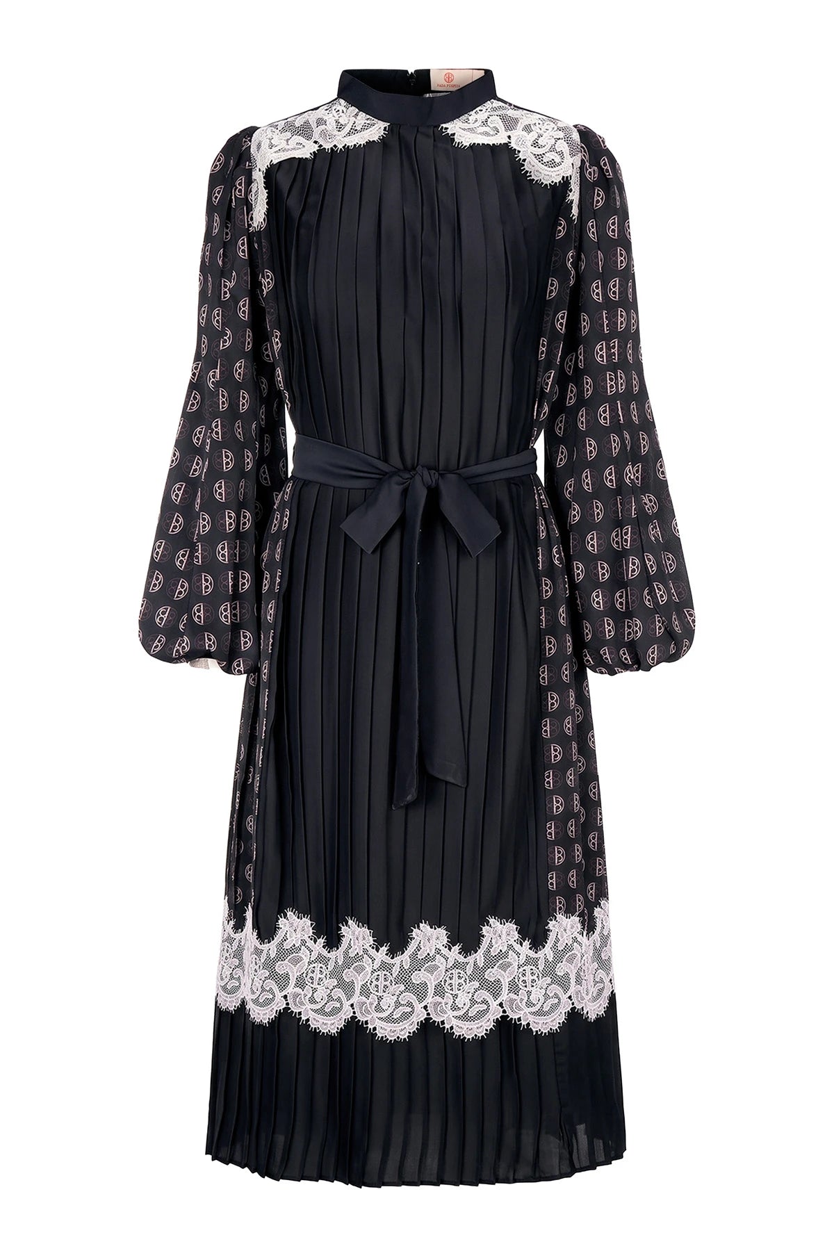 Intertwined Pleated Dress - Black