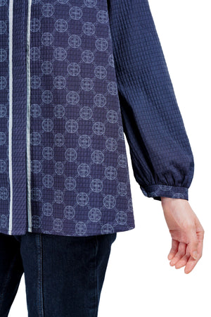Intertwined Puffed Shirt - Blue