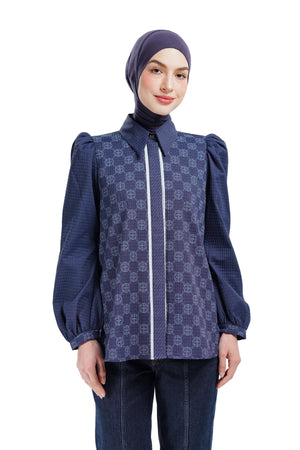 Intertwined Puffed Shirt - Blue