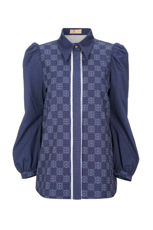 Intertwined Puffed Shirt - Blue