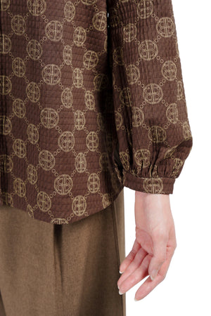 Intertwined Puffed Shirt - Brown