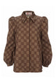Intertwined Puffed Shirt - Brown