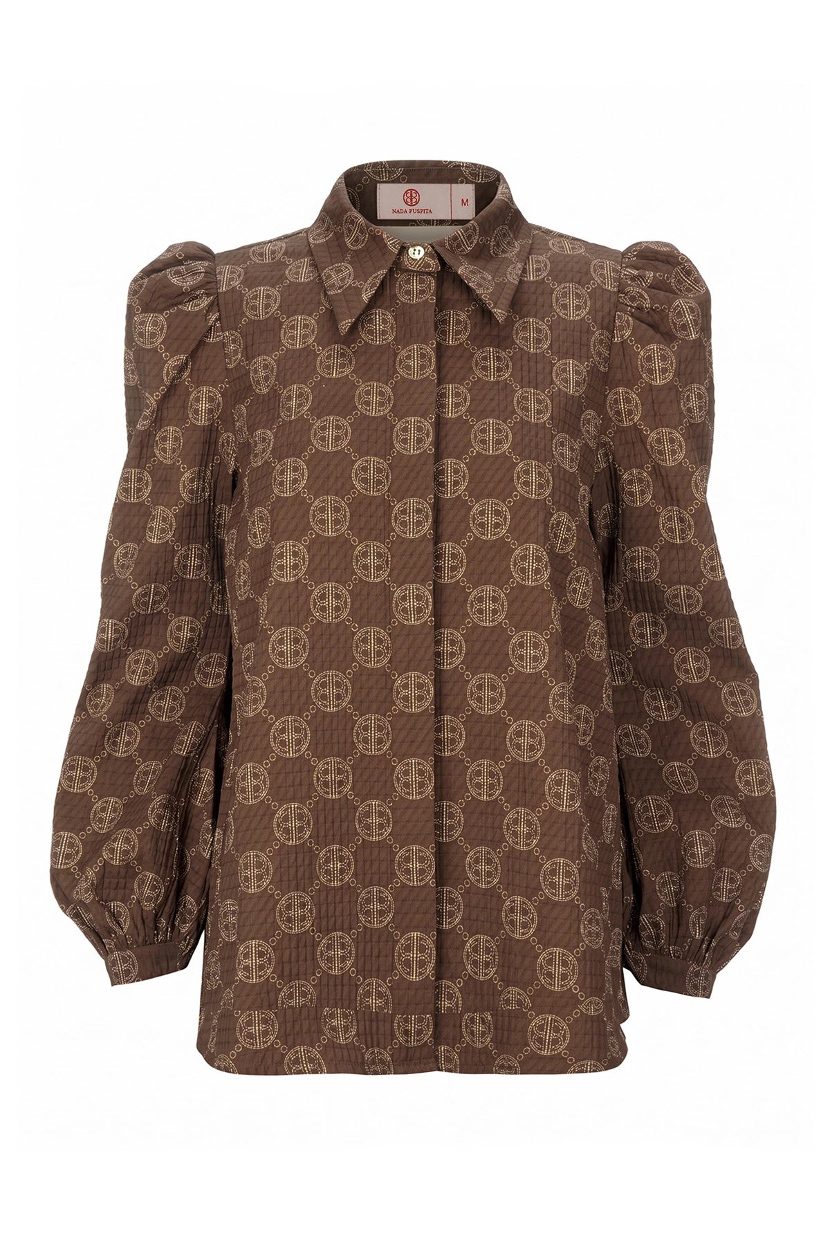 Intertwined Puffed Shirt - Brown