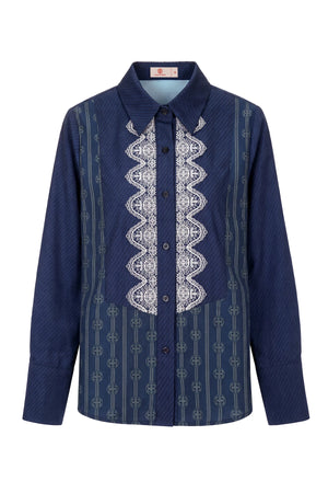 Intertwined Square Shirt - Navy