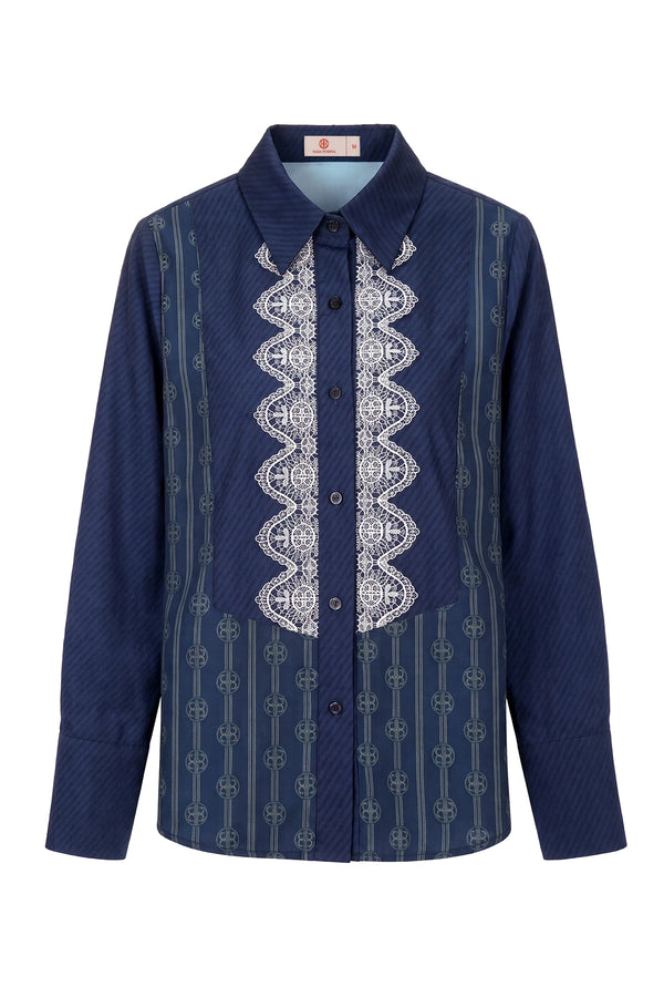 Intertwined Square Shirt - Navy