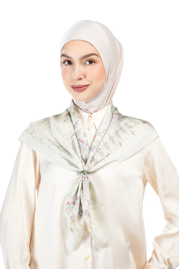 Ikat Blossom Multiway Satin Scarf - Songket