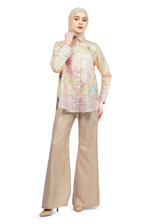 Ikat Harmony Basic Shirt - Brown