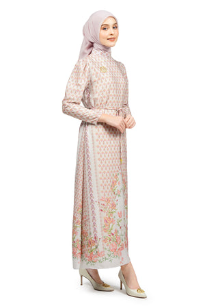 Ikat Harmony Loose Dress - Peach