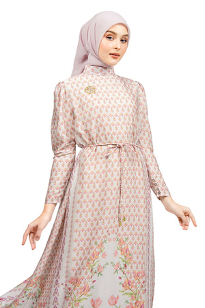 Ikat Harmony Loose Dress - Peach