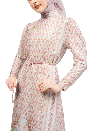 Ikat Harmony Loose Dress - Peach