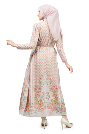 Ikat Harmony Loose Dress - Peach