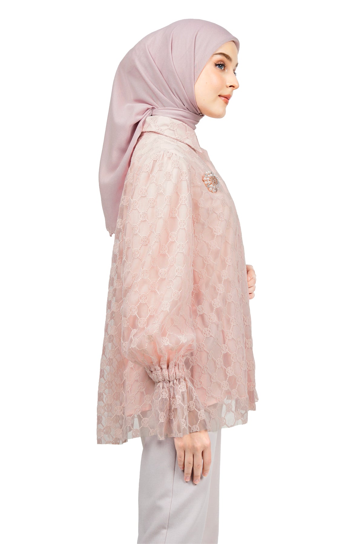 neith.Lace Tied Shirts(Pink)