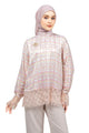 Ikat Harmony Mix Lace Blouse - Pink