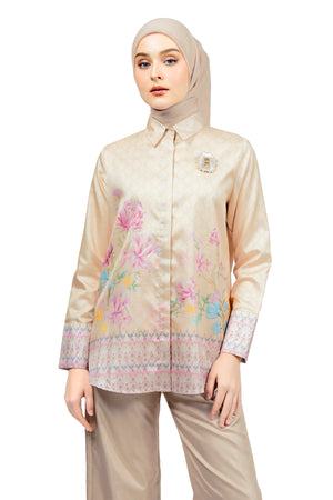 Ikat Harmony Basic Shirt - Brown