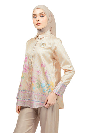 Ikat Harmony Basic Shirt - Brown