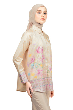 Ikat Harmony Basic Shirt - Brown