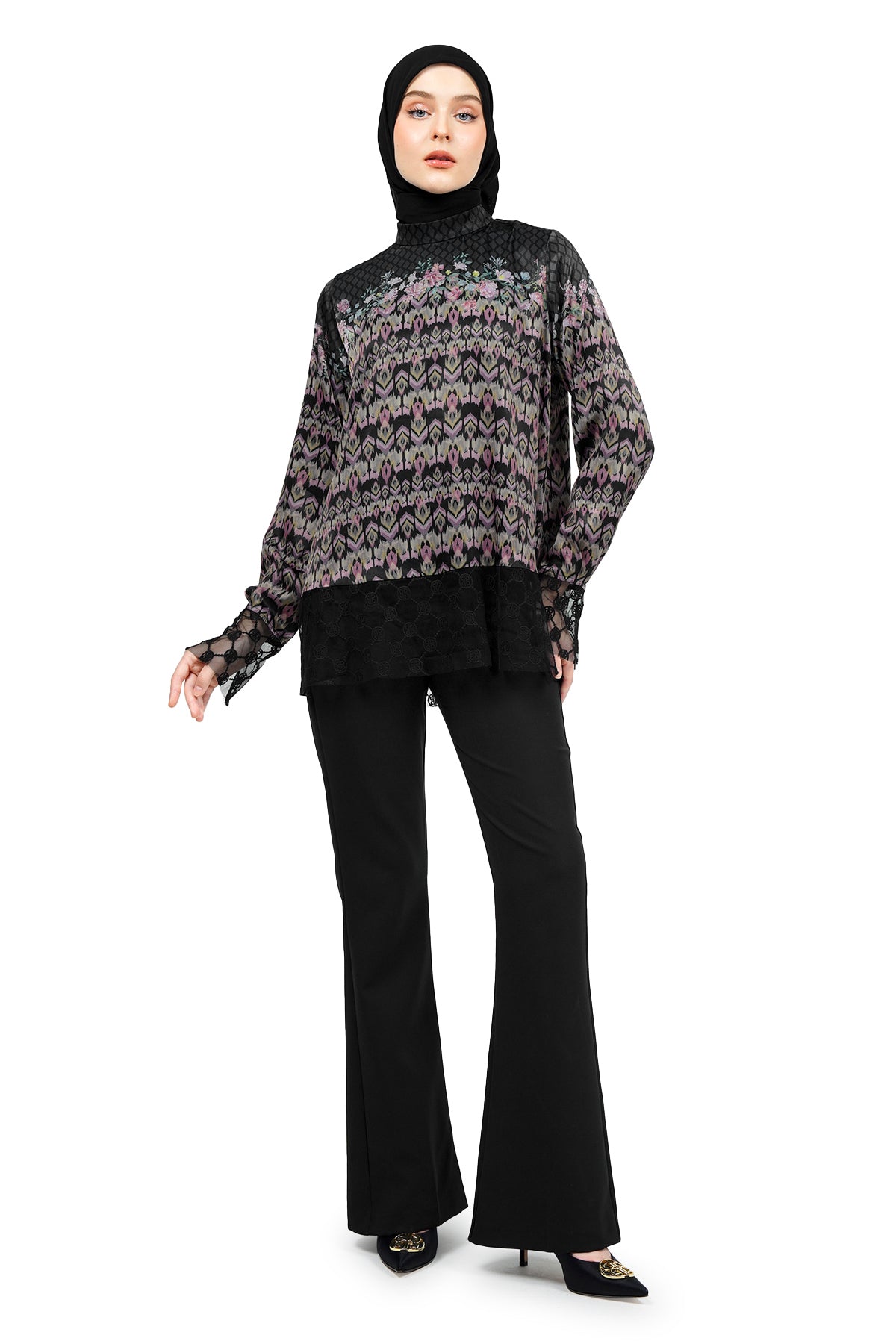 【Eaphi】MIX KNIT & LACE HEM BUTTON PANTS Eaphi】MIX KNIT & LACE HEM BUTTON PANTS pants