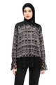 Ikat Harmony Mix Lace Blouse - Black