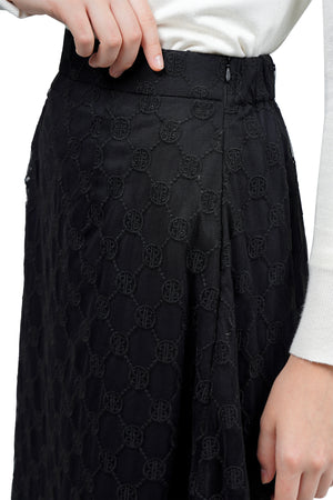 Ikat Harmony Monogram Skirt - Black