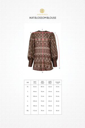 Ikat Blossom Blouse - Brown
