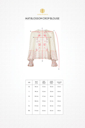 Ikat Blossom Crop Blouse - Beige