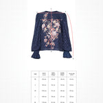 Ikat Blossom Crop Blouse - Midnight