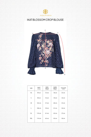Ikat Blossom Crop Blouse - Midnight
