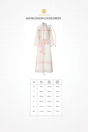 Ikat Blossom Loose Dress - Beige