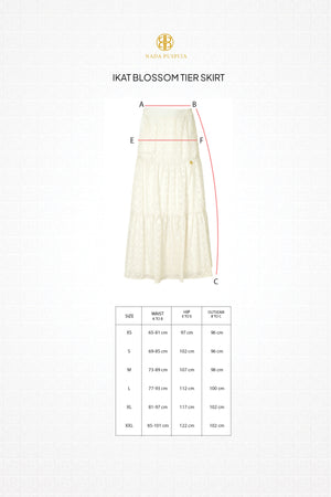 Ikat Blossom Tier Skirt - Beige