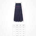 Ikat Blossom Tier Skirt - Navy